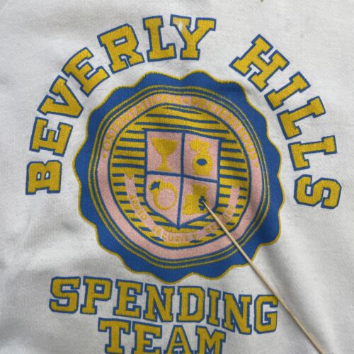 Vintage Beverly Hills Spending Team Crest Crewneck Sweatshirt Size Large 90s