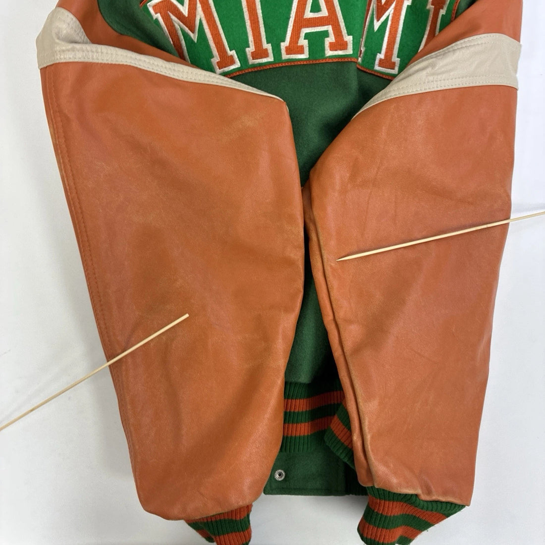 Vintage Miami Hurricanes Leather Wool Varsity Jacket Size Medium NCAA