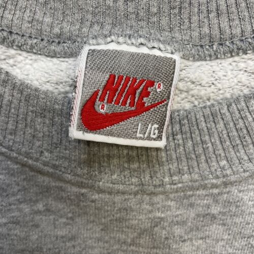 Vintage Nike Embroidered Crewneck Sweatshirt Size Large Gray 90s