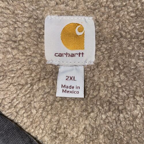 Carhartt Canvas Ridge Work Jacket Size 2XL Brown Sherpa Lined