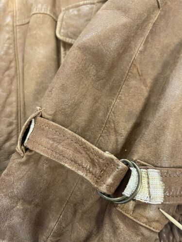 Vintage Pelle Moda Leather Flight Bomber Jacket Size Medium Brown