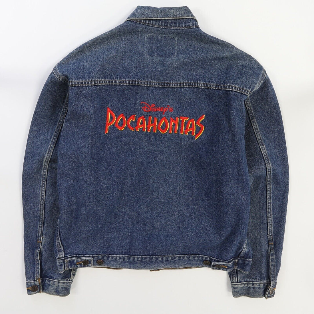 Vintage Pocahontas Disney Denim Jacket Size Large Movie Promo