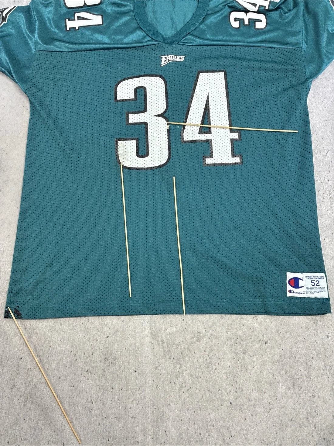 Vintage Philadelphia Eagles Kevin Turner Champion Jersey Size 52 NFL