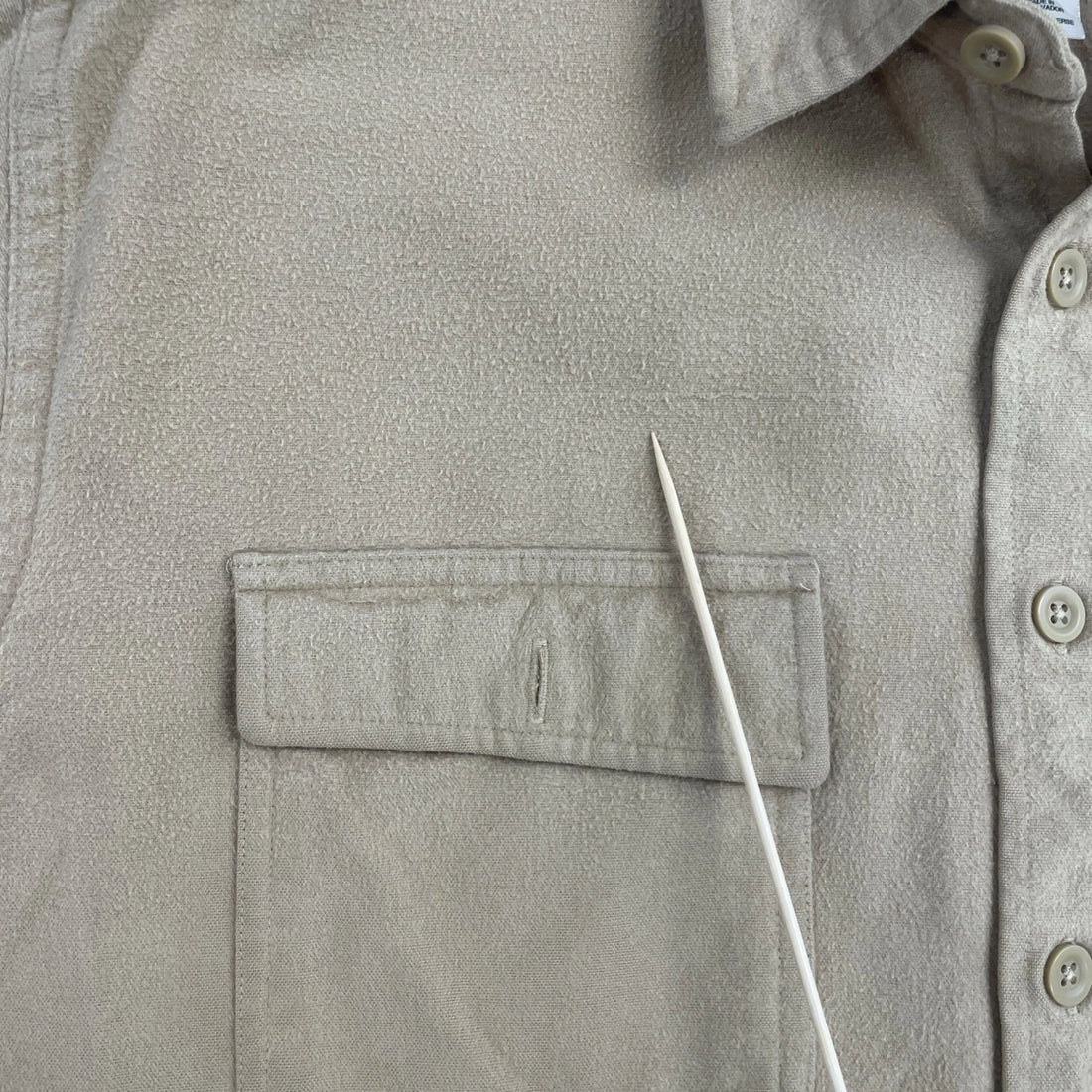Vintage LL Bean Button Up Long Sleeve Shirt Size Large Beige
