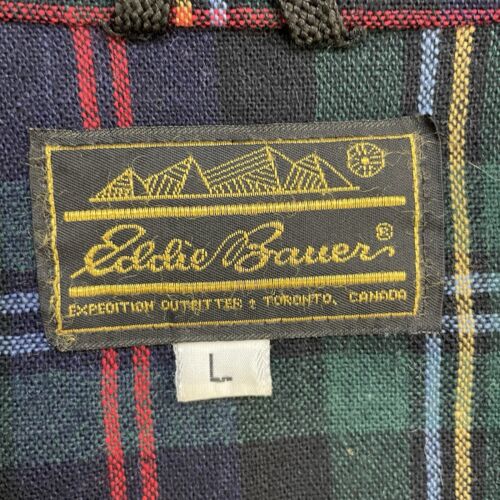 Vintage Eddie Bauer Parka Coat Jacket Size Large Plaid Lined