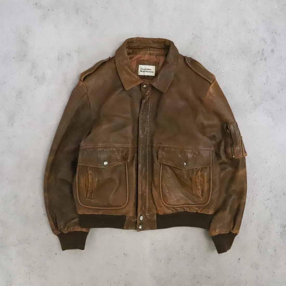 Leather Bomber Jacket Size 46 Vintage