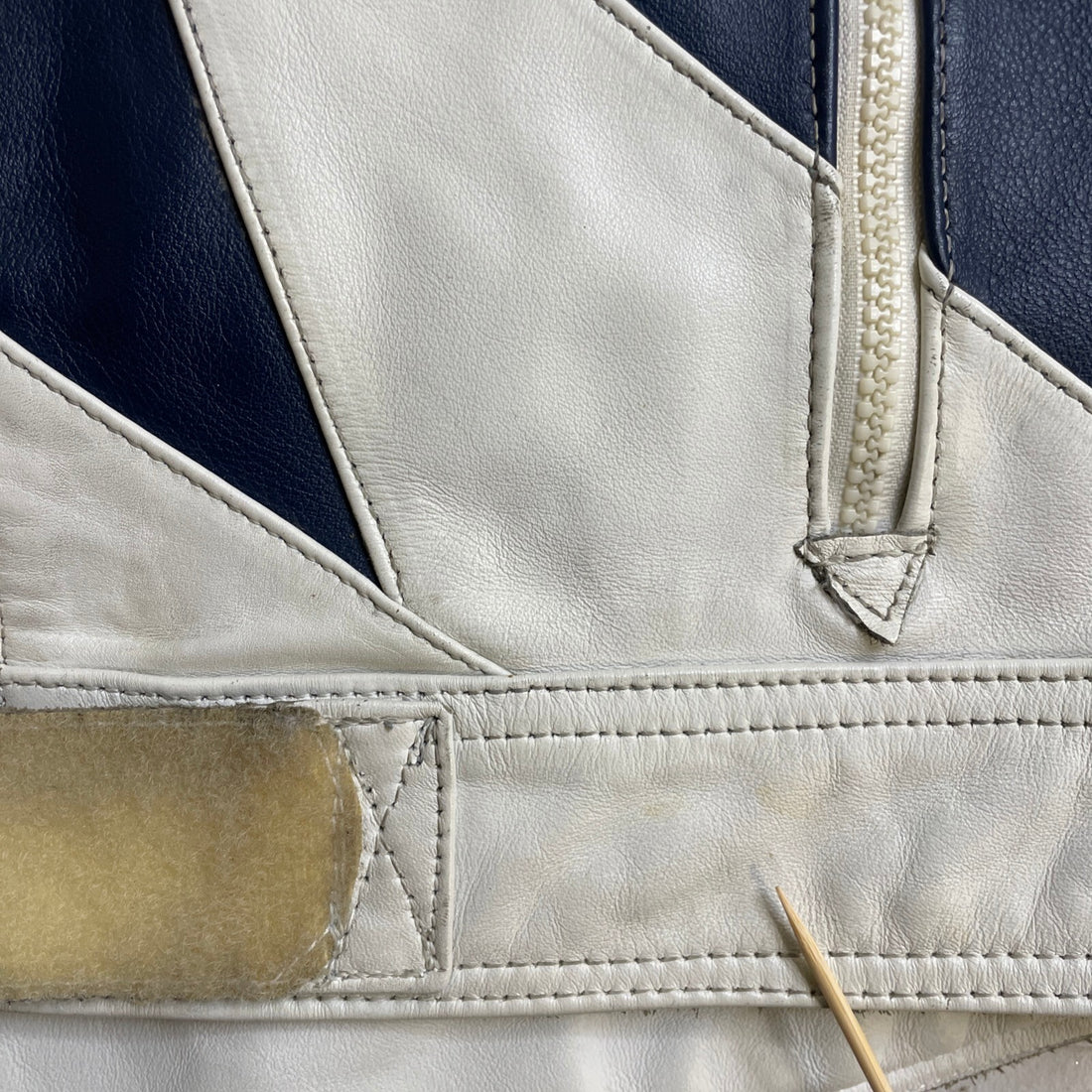 Vintage Teknic Leather Racing Jacket Size 42 Blue