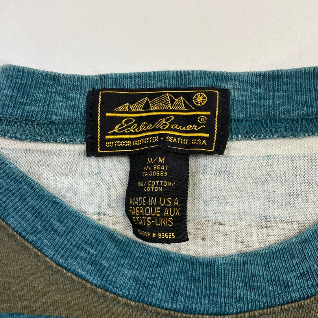 Vintage Eddie Bauer Pocket T-Shirt Size Medium Striped