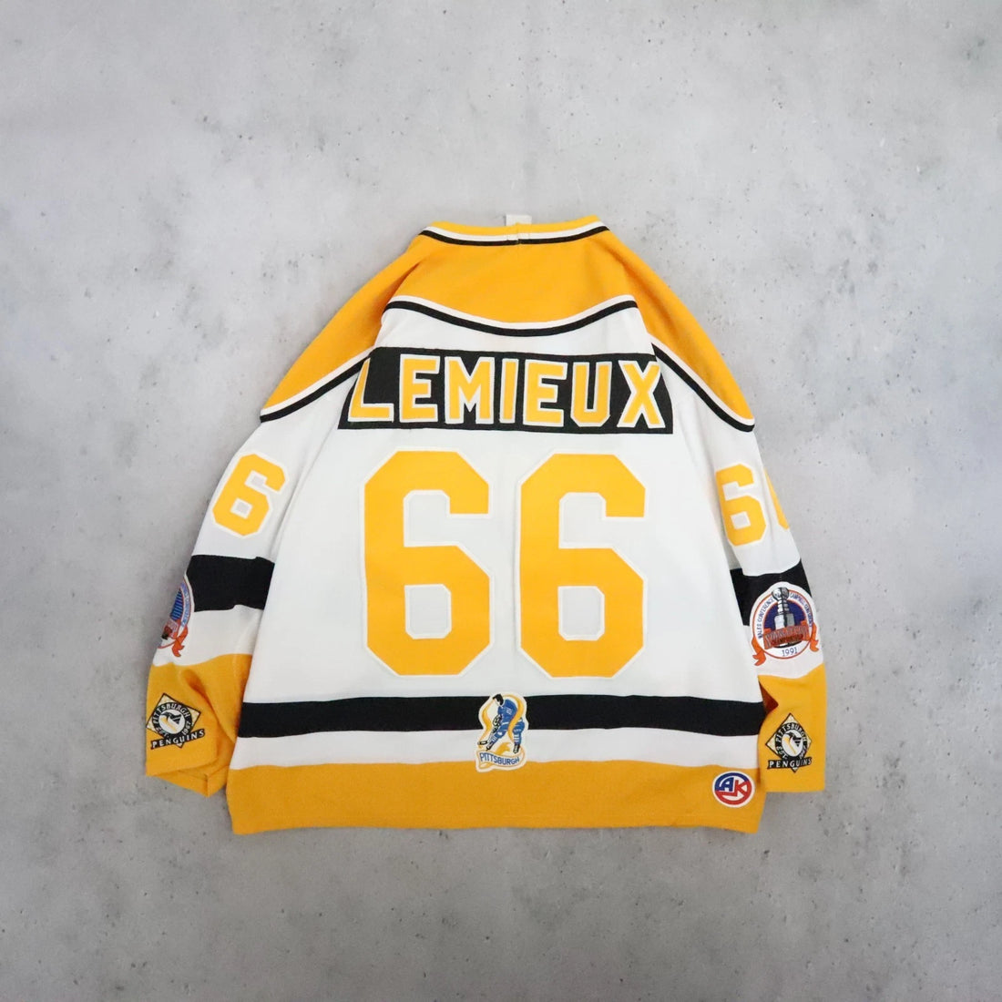 Vintage Pittsburgh Penguins Mario Lemieux Athletic Knit Jersey Size 2XL 90s NHL