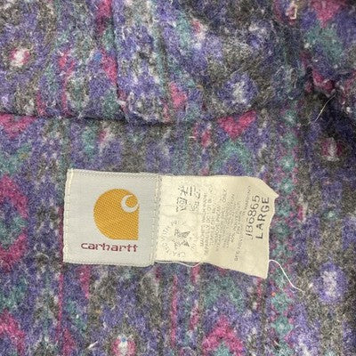 Vintage Carhartt Denim Bomber Work Jacket Large Aztec Blanket Lined JB6865