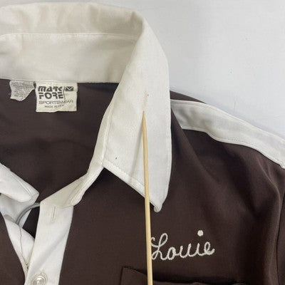 Vintage Tuffy Mufflers Bowling Shirt Size Large Chain Stitch