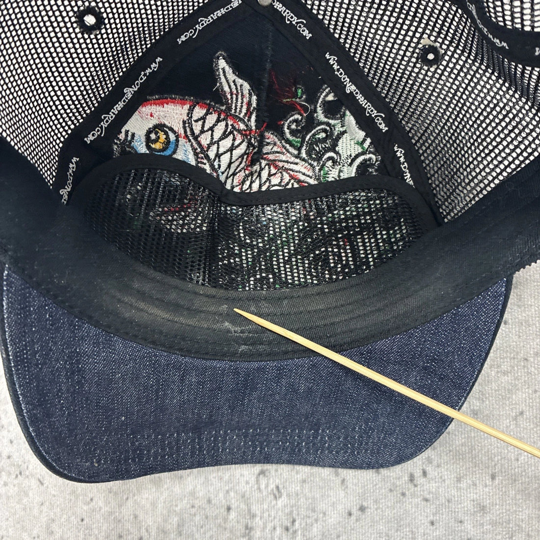 Ed Hardy Tattoo Koi Fish Trucker Snapback Hat Cap OSFA Y2K