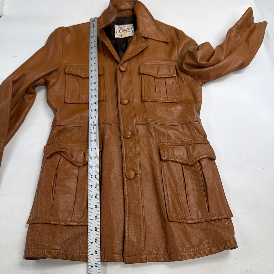 Vintage Craft Canada Leather Coat Jacket Size 40