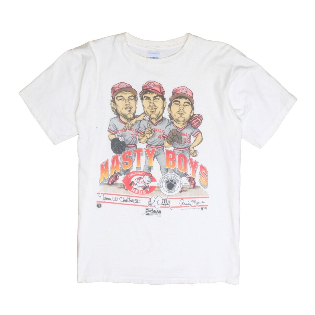 Vintage Cincinnati Reds Nasty Boys Caricature Salem T-Shirt Size Large 1990 MLB