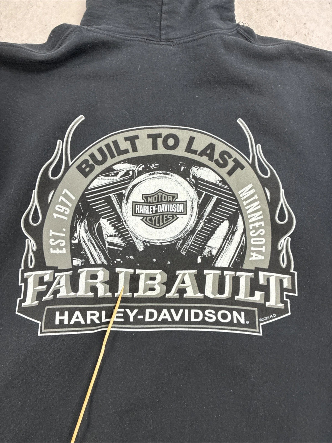 Harley Davidson Motorcycles Built To Last Sweatshirt Hoodie Size XL