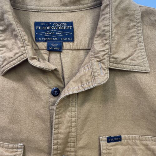 Filson Garment Button Up Shirt Size Medium Long Yellow