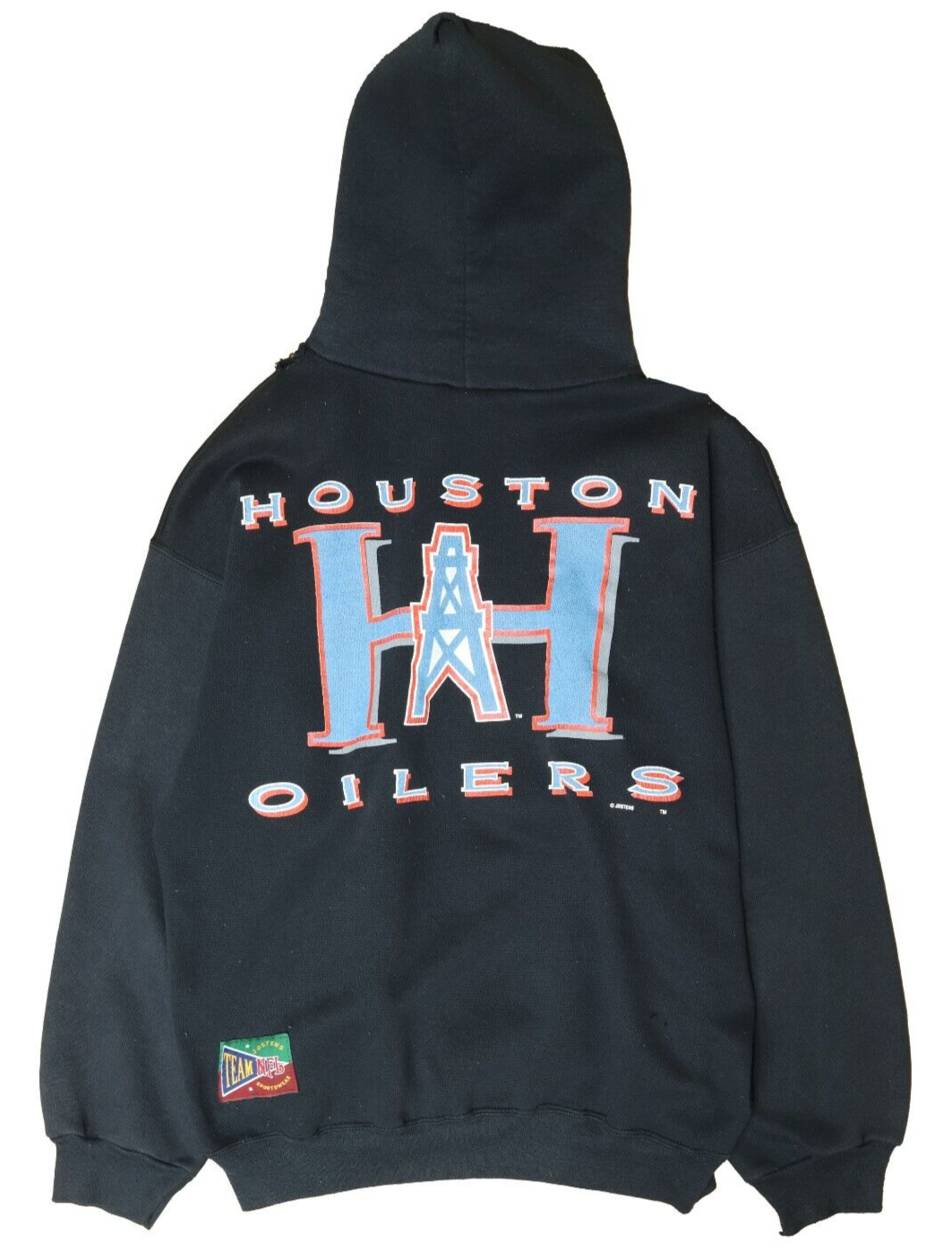 Vintage Houston Oilers Sweatshirt Hoodie Size XL Black 90s NFL