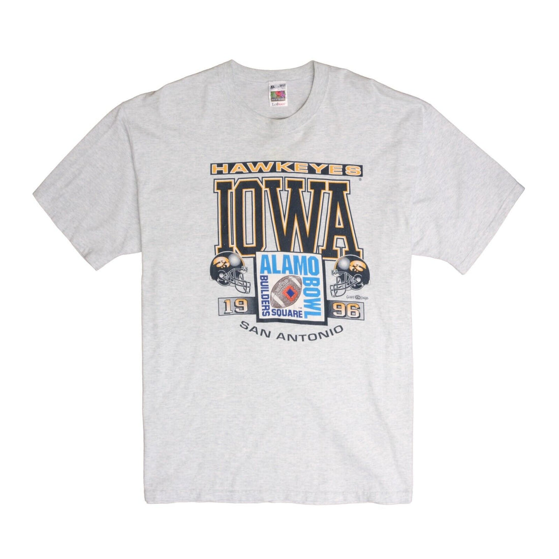 Vintage Iowa Hawkeyes Alamo Bowl T-Shirt Size XL Gray 1996 90s NCAA