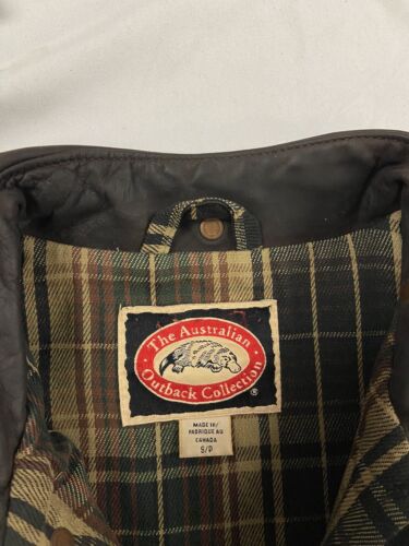 Vintage The Australian Outback Waxed Chore Jacket Small Plaid Lined 1998 90s