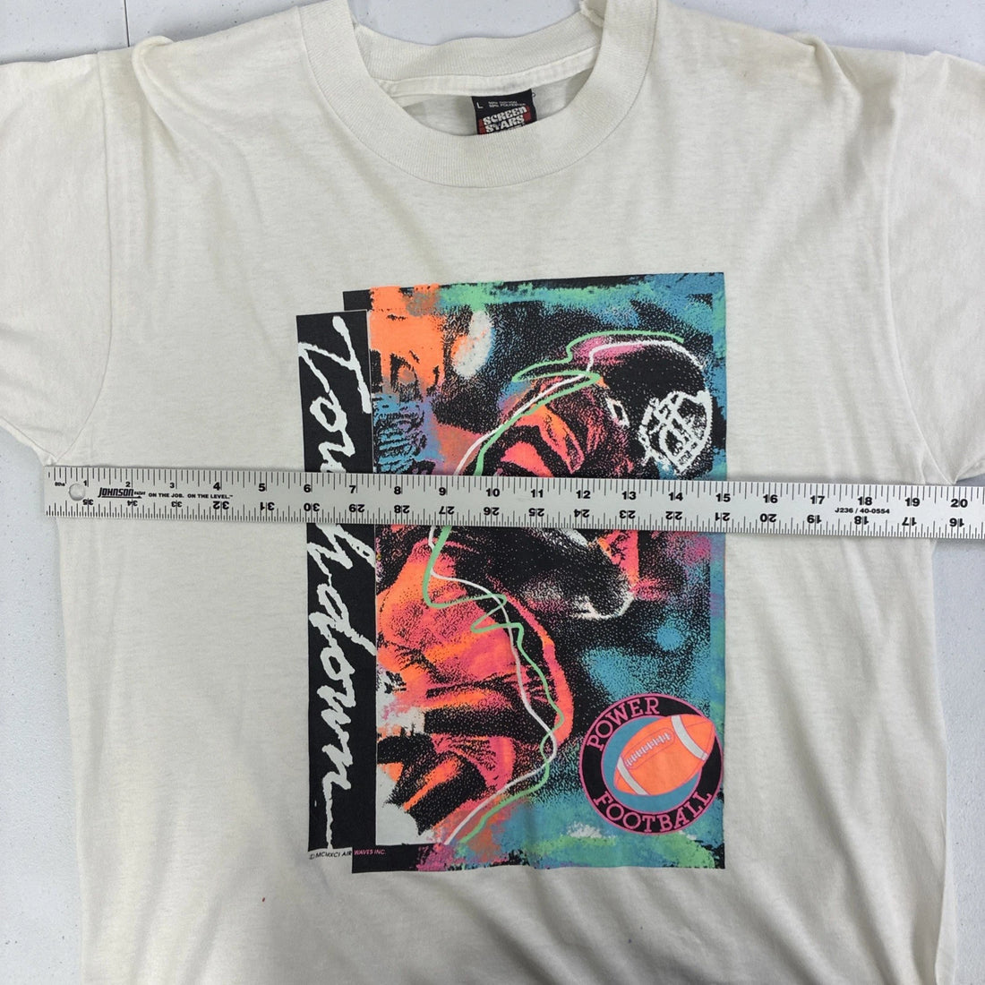 Vintage Touchdown Power Football T-Shirt Size Large