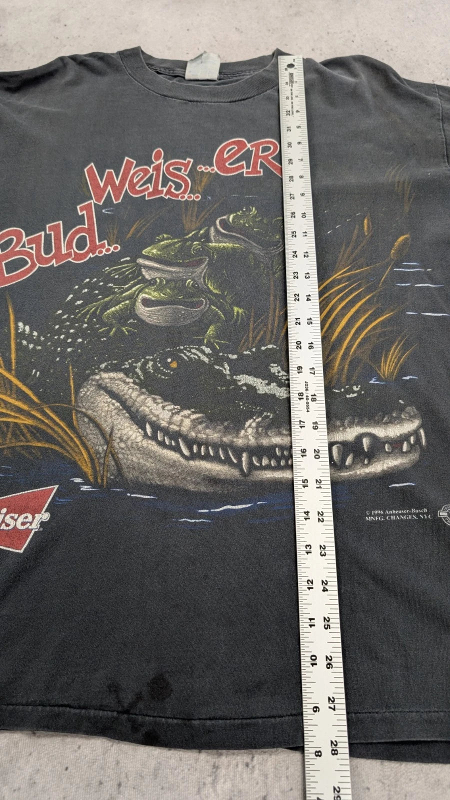 Vintage Budweiser Frog Crocodile Alligator This Bud's For You T-Shirt Large 90s