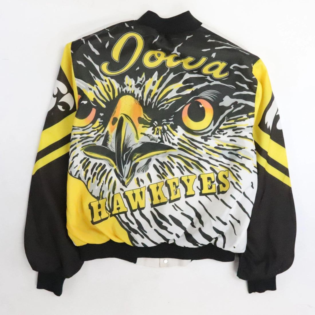 Vintage Iowa Hawkeyes Chalk Line Fanimation Bomber Jacket Size Large 90s NCAA