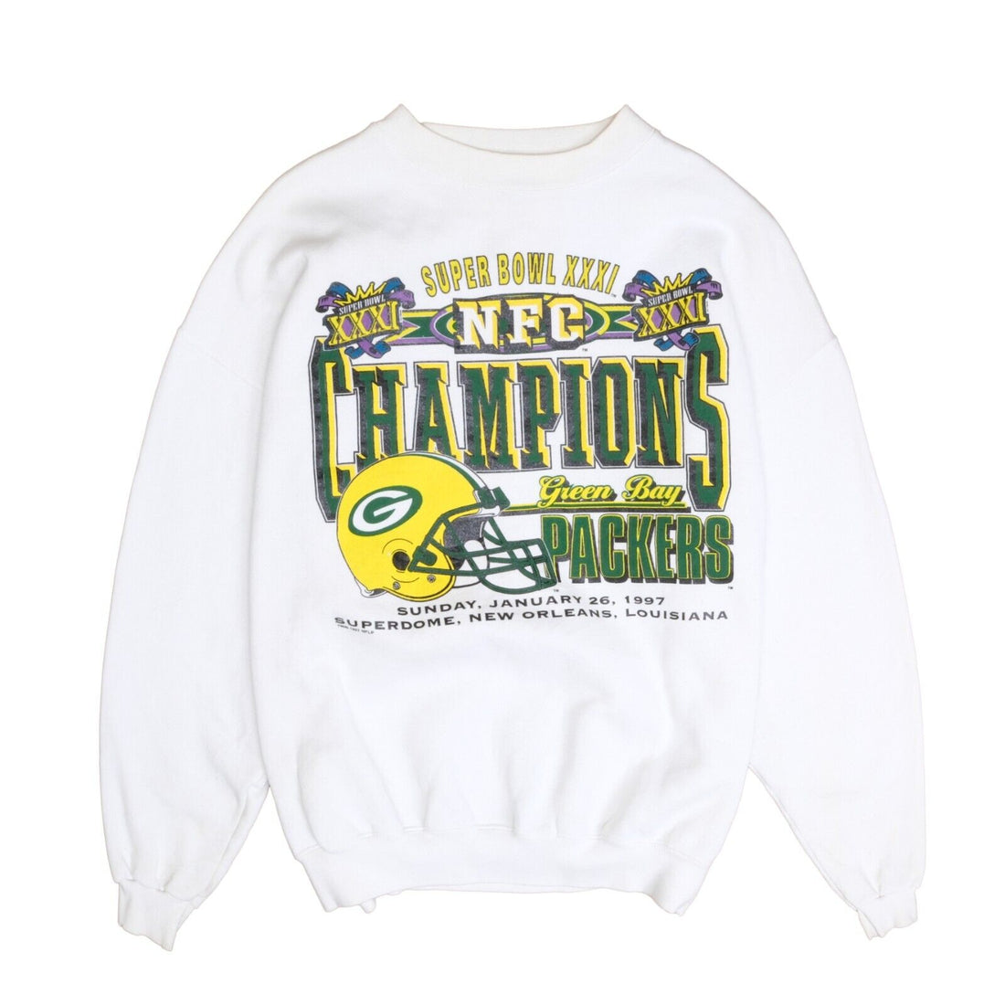 Vintage Green Bay Packers Super Bowl XXXI Champions Long Sleeve Shirt Sz  Large