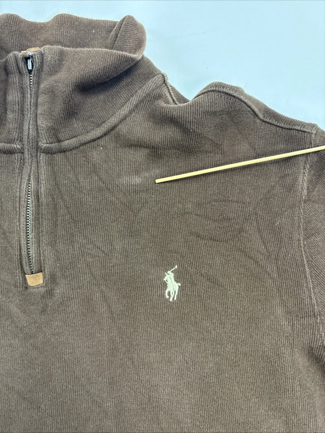 Vintage Polo Ralph Lauren 1/4 Zip Pullover Sweater Size XL Brown