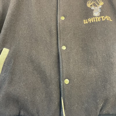 Vintage Whitetail Deer Wool Varsity Jacket Size XL Nature