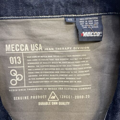 Vintage Mecca Denim Jacket Size 4XL Y2K Hip Hop