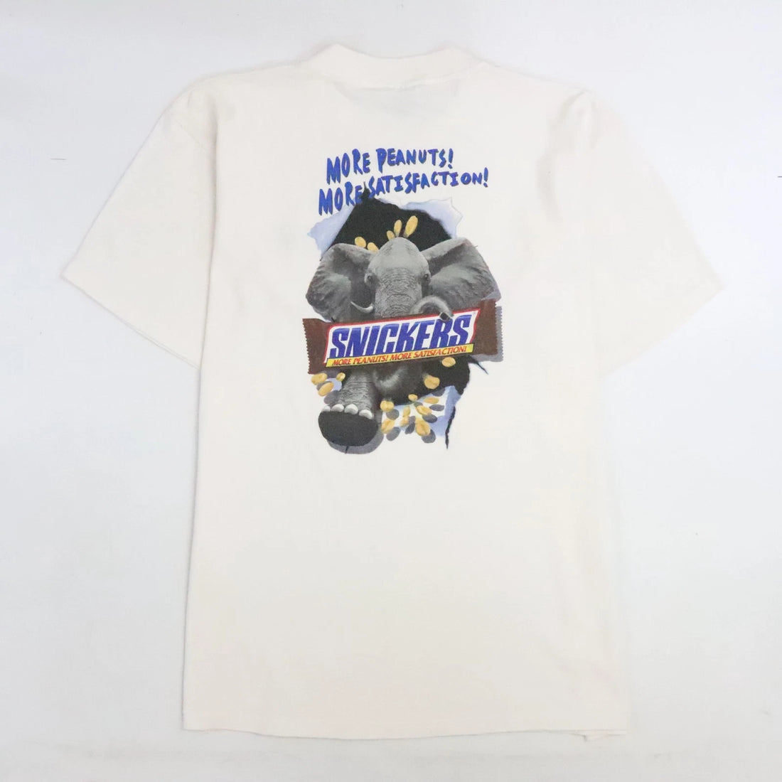 Vintage Snickers T-Shirt Size Large Double Sided Snack Promo