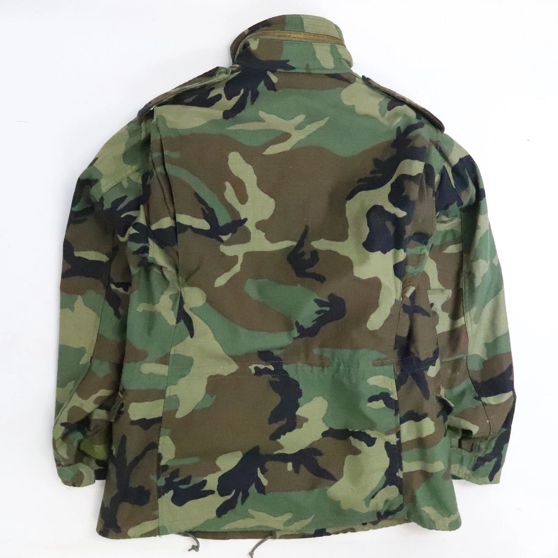 Military Cold Weather Woodland Camo Field Jacket Size Small With Liner
