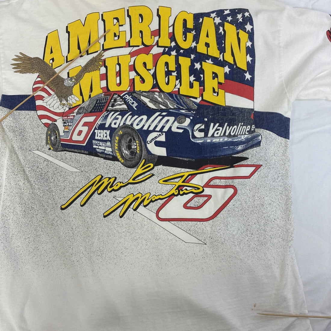 Vintage Mark Martin American Muscle Valvoline Racing T-Shirt Large AOP