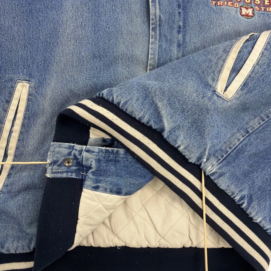 Vintage Mickey Mouse Disney Denim Bomber Jacket Size XL