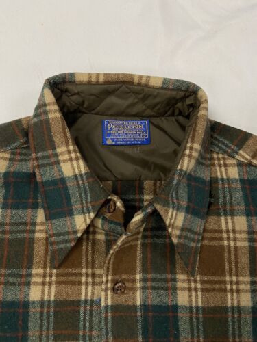 Vintage Pendleton Wool Field Button Up Shirt Size 17 Tartan Plaid