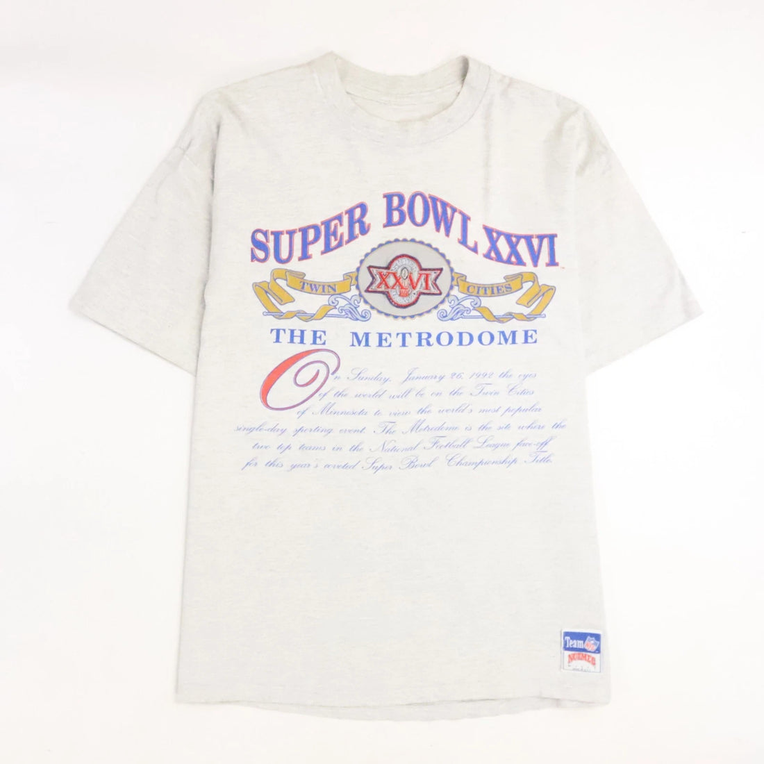 Vintage Super Bowl XXVI Metrodome Nutmeg T-Shirt Size XL 90s NFL