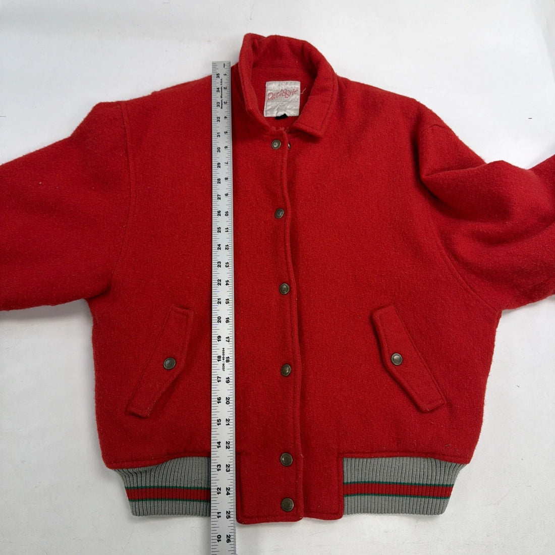 Vintage Brisbane Welcome Wool Bomber Jacket Size Medium Red