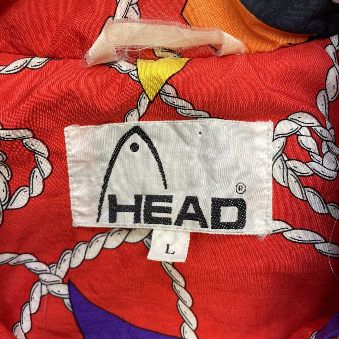 Vintage Head Nautical Windbreaker Light Jacket Large Multicolor All Over Print