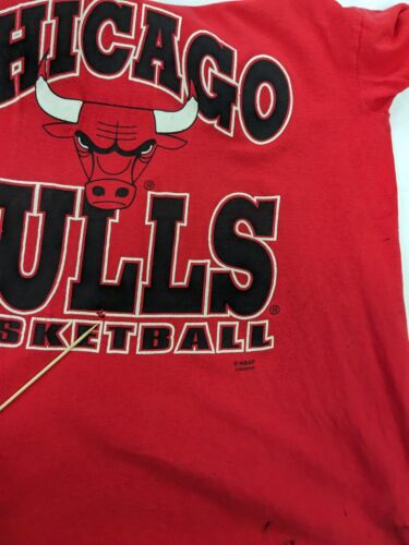 Vintage 90s Chicago Bulls Logo NBA Turtleneck Chalk Line Russell cheapest Adult XL