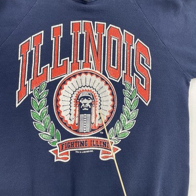Vintage Illinois Fighting Illini Crest Crewneck Sweatshirt Size Large NCAA