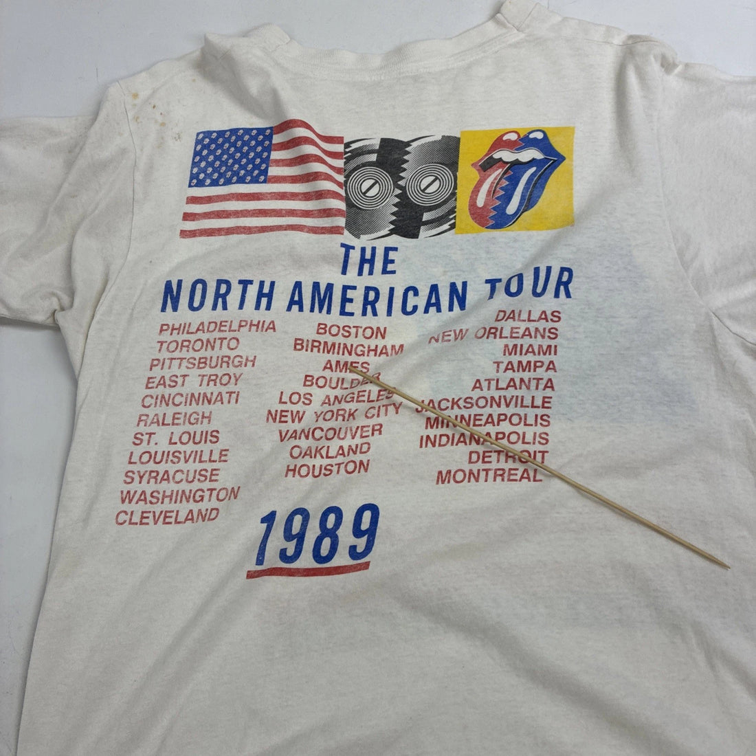 Vintage The Rolling Stones Steel Wheels North American Tour Music T-Shirt XL 1989