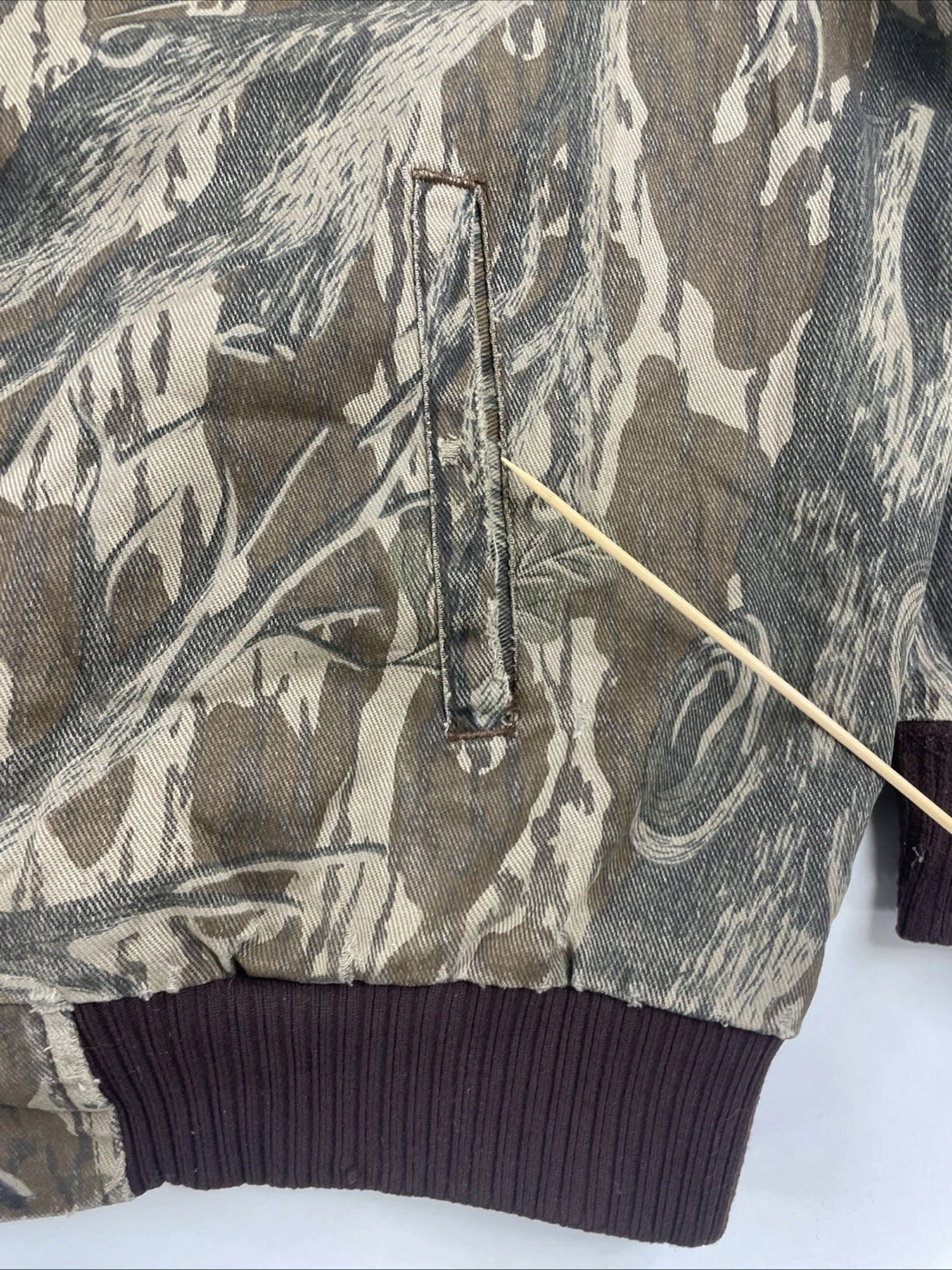 Vintage Mossy Oak Camo Bomber Jacket Size Large