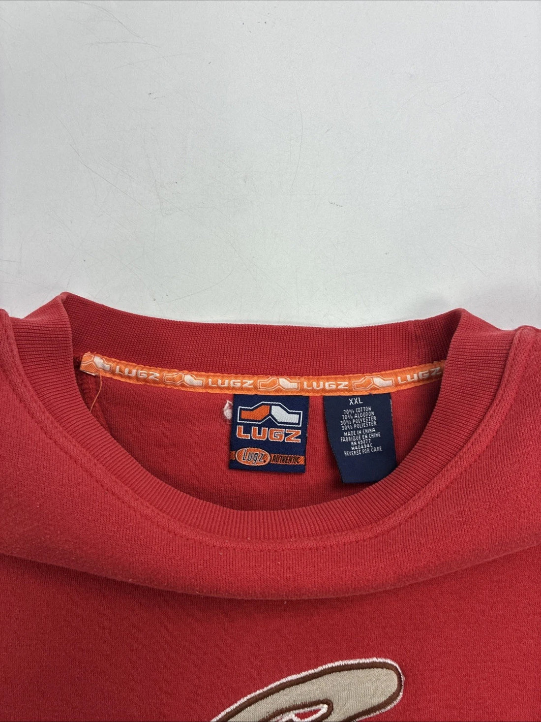Vintage Lugz Denim Crewneck Sweatshirt Size 2XL Red Y2K