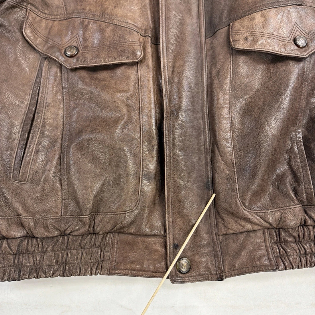 Vintage Highland Country Members Only Leather Bomber Jacket Size Medium Brown