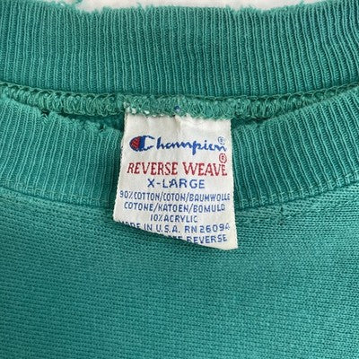 Vintage Champion Reverse Weave Crewneck Sweatshirt Size XL Teal 90s