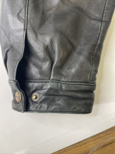 Dockers Leather Coat Jacket Size XL Black