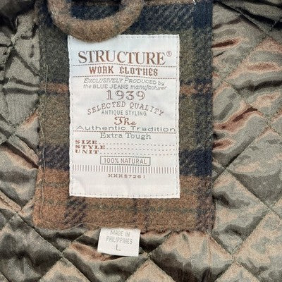 Structure Wool Coat Jacket Size Large Plaid