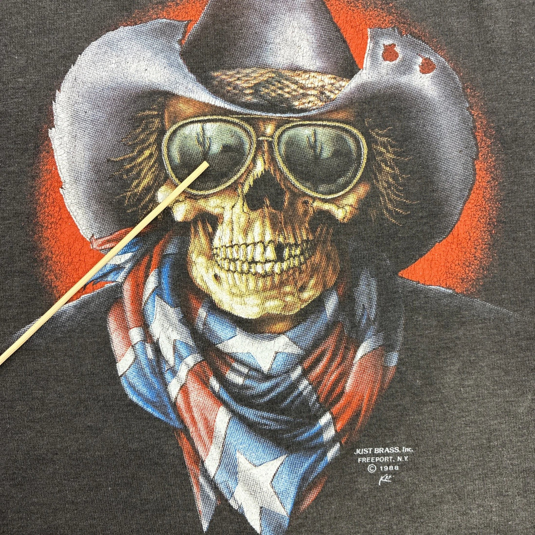 Vintage Cowboy Skull Just Brass T-Shirt Size XL 1988 80s