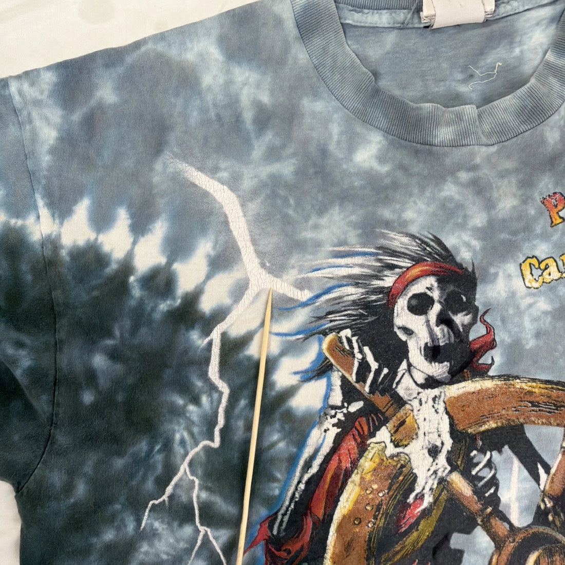 Vintage Pirates Of The Caribbean Disney Tie Dye T-Shirt Size Large 90s