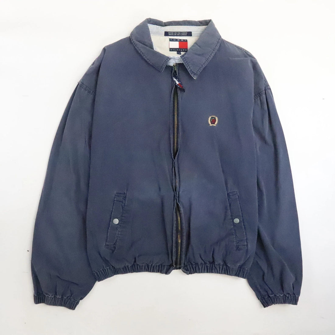 Vintage Tommy Hilfiger Harrington Bomber Jacket Size Large Blue
